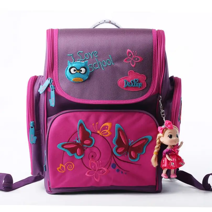 

Delune School Bags for Girls Brand Children Backpack High Quality Bookbag Primary Students Backpacks Princess Schoolbag for Kid