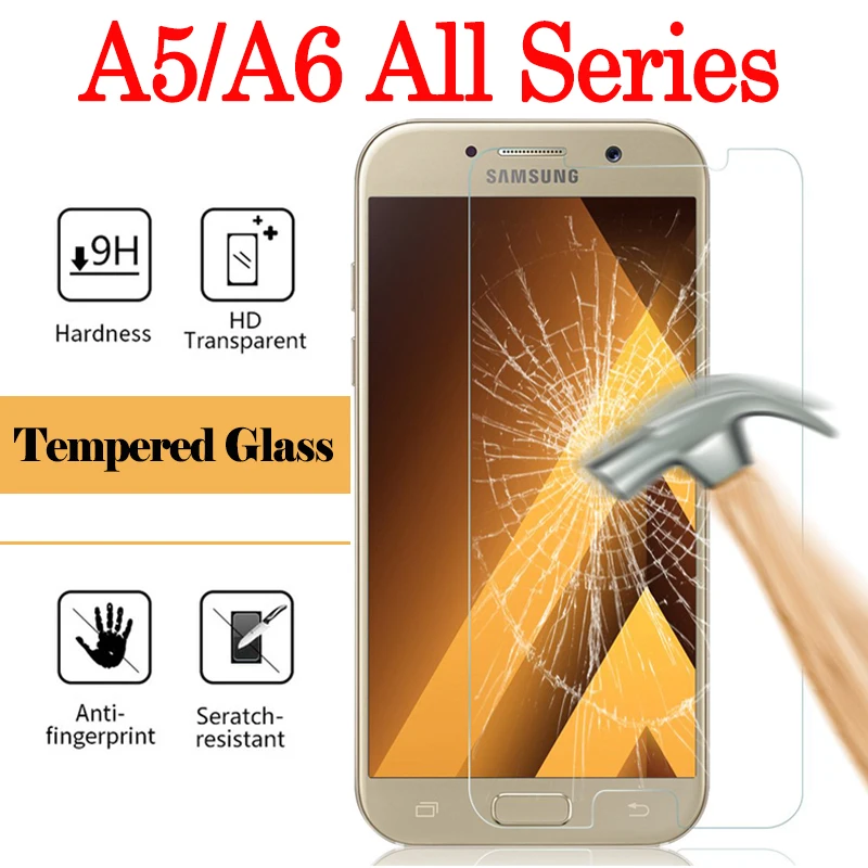 

A6 Plus Protective Glass On For Samsung Galaxy A5 2017 2018 Screen Protector Sam A 5 6 6A 5A 2016 Tempered Glas Sheet Cover Film