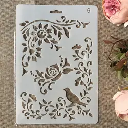 Новый 26 см Птица цветок DIY Craft Многослойные трафареты живопись штампованная для скрапбукинга тиснильный альбом бумага карты шаблон