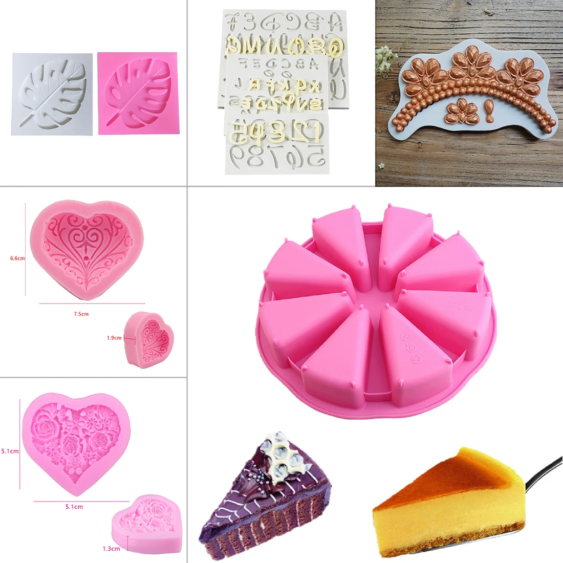 

Kitchen Cake Tools 1PC Silicone Soap Mold Fondant Cake Decorating Tool Candy Moulds Chocolate Stencils Pastry Baking Pan