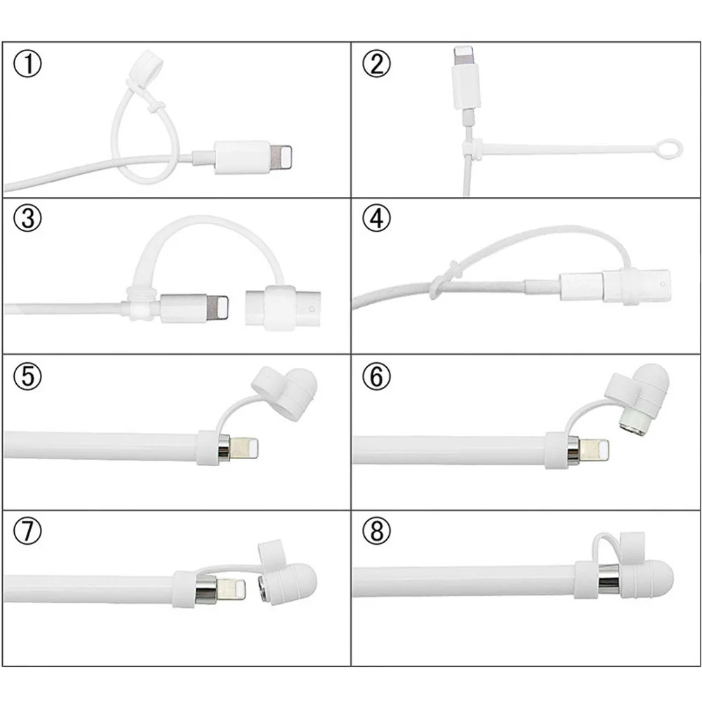 Для Apple держатель крышки карандаша/колпачок для наконечника/кабель адаптер трос для iPad Pro Карандаш силиконовый чехол крышка 3 в 1 стилус аксессуары