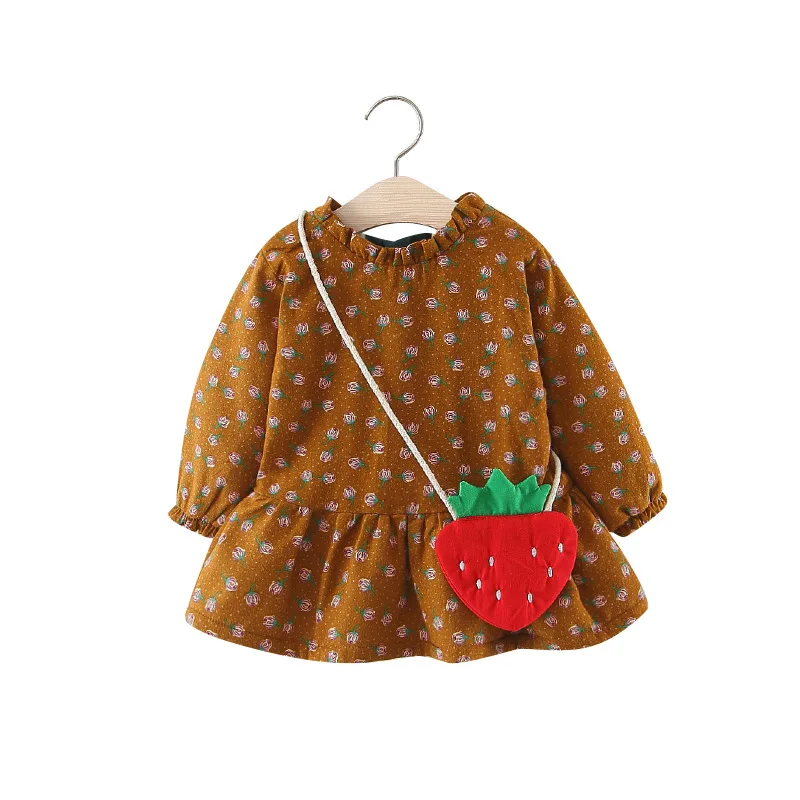 

2018 Girls Clothing Warm Thick Fleece Baby Dress Toddler Dress Long Sleeve Kids Dresses for Girls