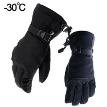 30 градусов Зимние перчатки Для мужчин для верховой езды теплые перчатки уличная водонепроницаемая ветрозащитная Водонепроницаемый теплые защитные перчатки