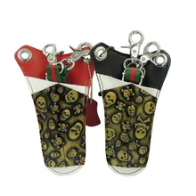 Skull PU Leather Hair Scissors Bag Waist Pack Hairpin Comb Bag Holster Pouch Removable Belt Salon Hairdressing Case Holder Tool high quality pu leather barber hair scissors pet scissors bag salon hairdressing holster pouch case hair styling tools