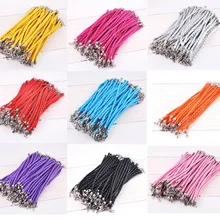 100 шт разноцветные браслеты из искусственной кожи с застежкой