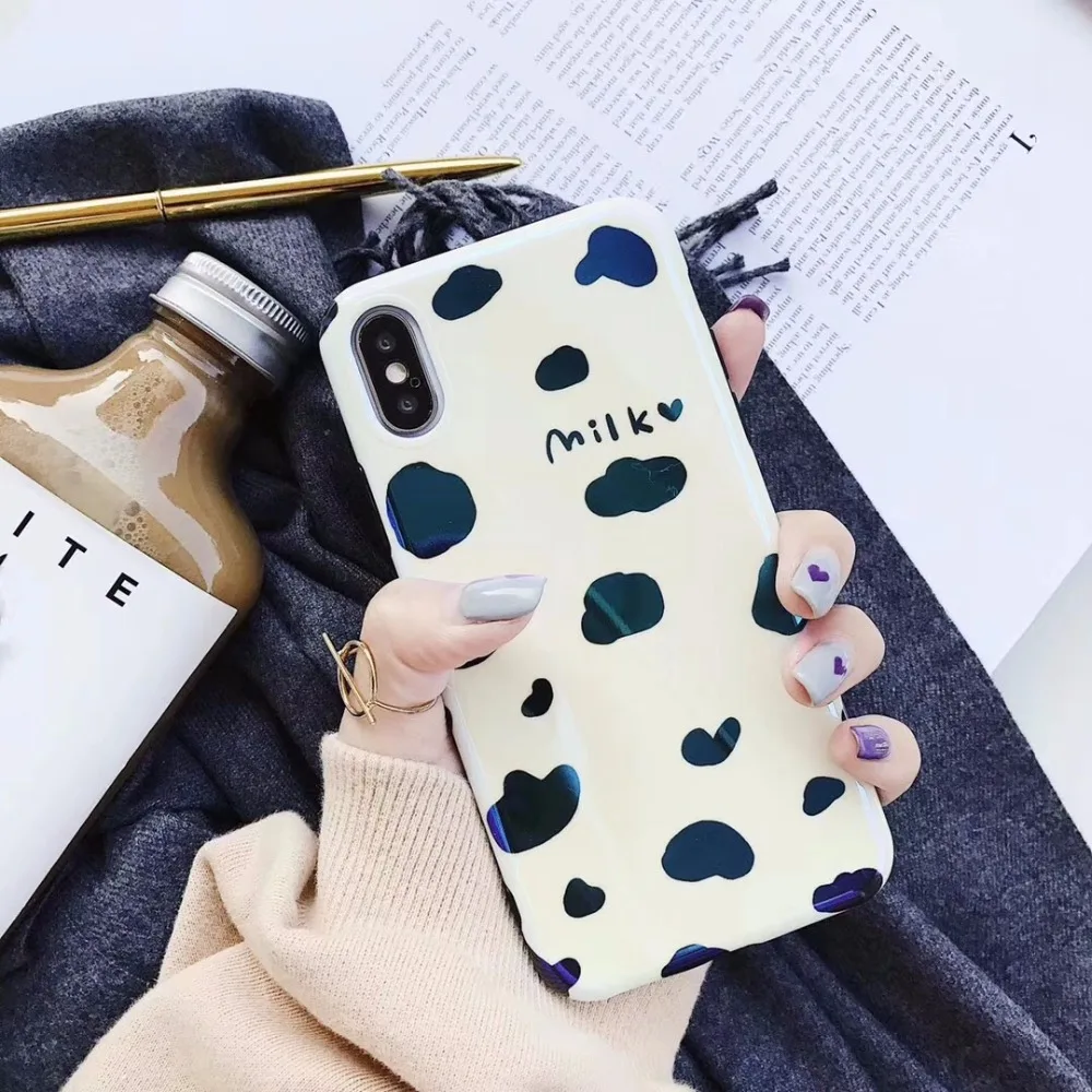 Cute Blu Ray Milk Print Phone Case For iphone X Case For iphone 6 6S 7
