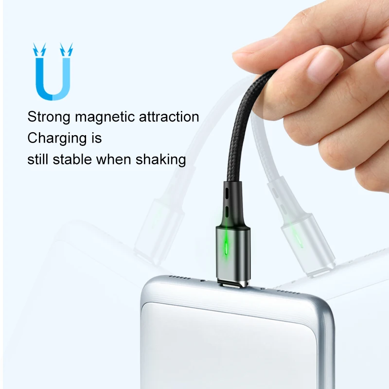 Elough الشحن المغناطيسي المصغّر USB كابل ل فون سامسونج Xiaomi الهاتف المحمول QC3.0 سريع المغناطيس شاحن USB نوع C سلك كابل