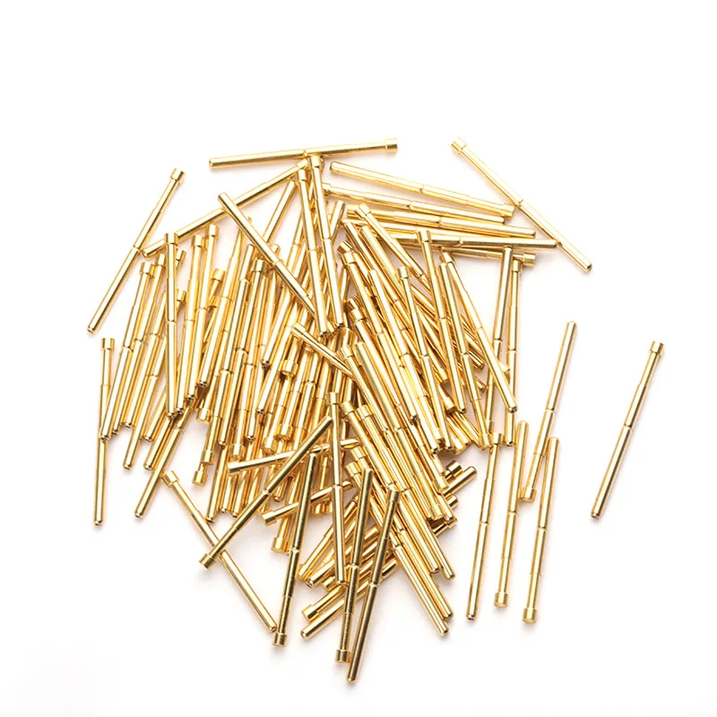 Pointed Spring Test Probe Spring Total Length 33.35mm Gold Plating For Testing Circuit Board Instrument Tool PA125-A2 100Pcs