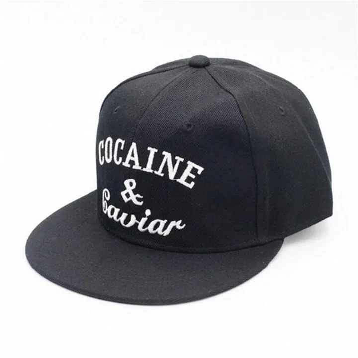 Glaedwine бренд письмо cocaines и икра Бейсбол Кепки Винтаж хип-хоп шляпы Gorras Snapback adjuatable папа шляпа для мужчин женские - Цвет: Черный