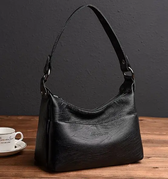 Роскошные женские сумки из натуральной кожи, сумки через плечо, женские дизайнерские сумки-мессенджеры, женские сумки Bolsas Feminina - Цвет: Черный