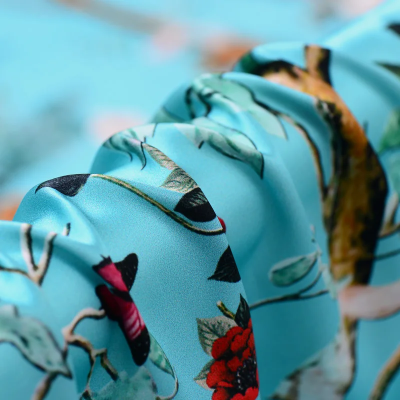 Silk satin digital print 25mm heavy silk fabric pure mulberry silk