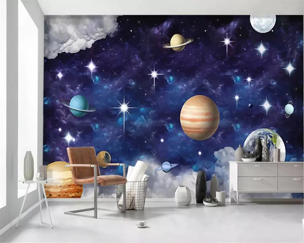 Beibehang Custom Wallpaper Mural Hand Drawn Nordic Cosmic Galaxy Planet  Children's Room Bedroom Wall 3d Wallpaper Papel Tapiz - Wallpapers -  AliExpress