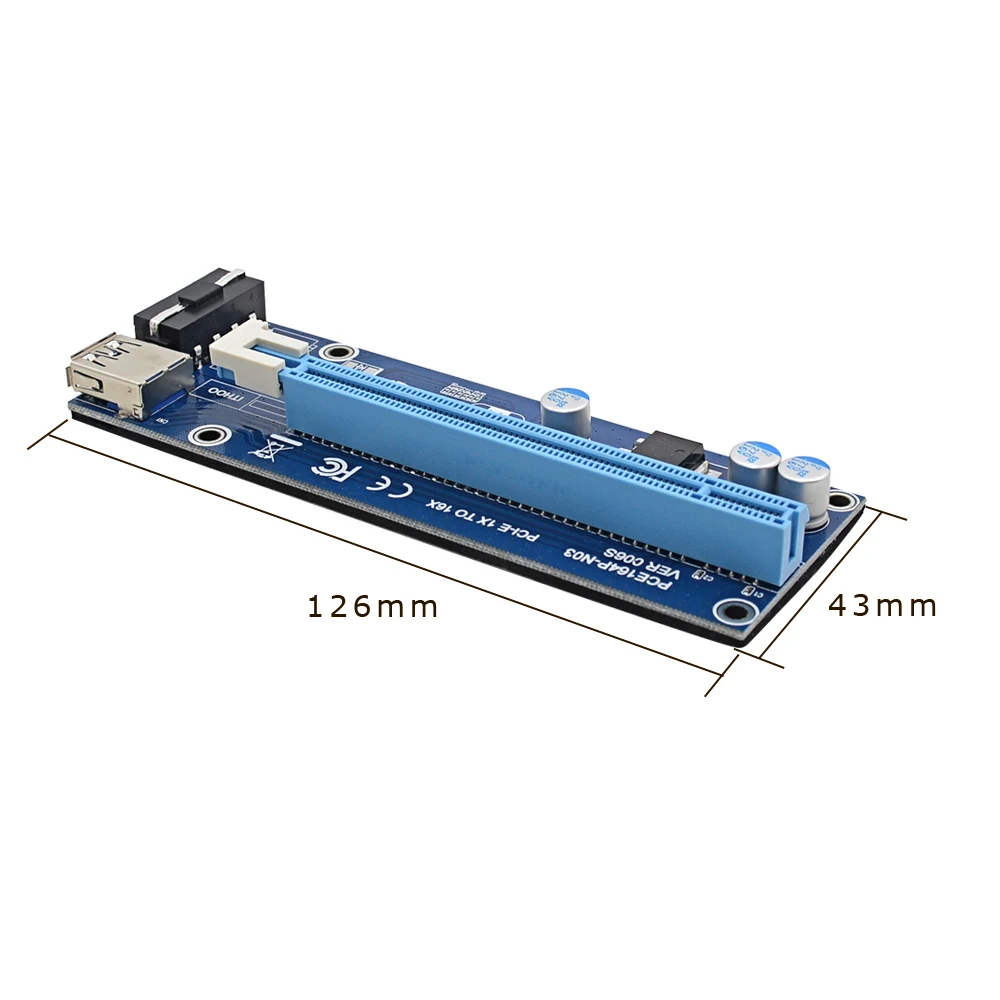 CHIPAL 10 шт. 1 м PCIe Riser Card PCI E 1x к 16x удлинитель + USB 3 0 кабель для передачи данных/SATA 4 Pin