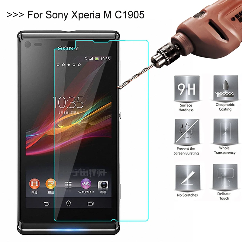 9H 2.5D 0 26 мм Закаленное стекло протектор для Xperia M C1905 C1904 C2004 C2005 Защитная пленка
