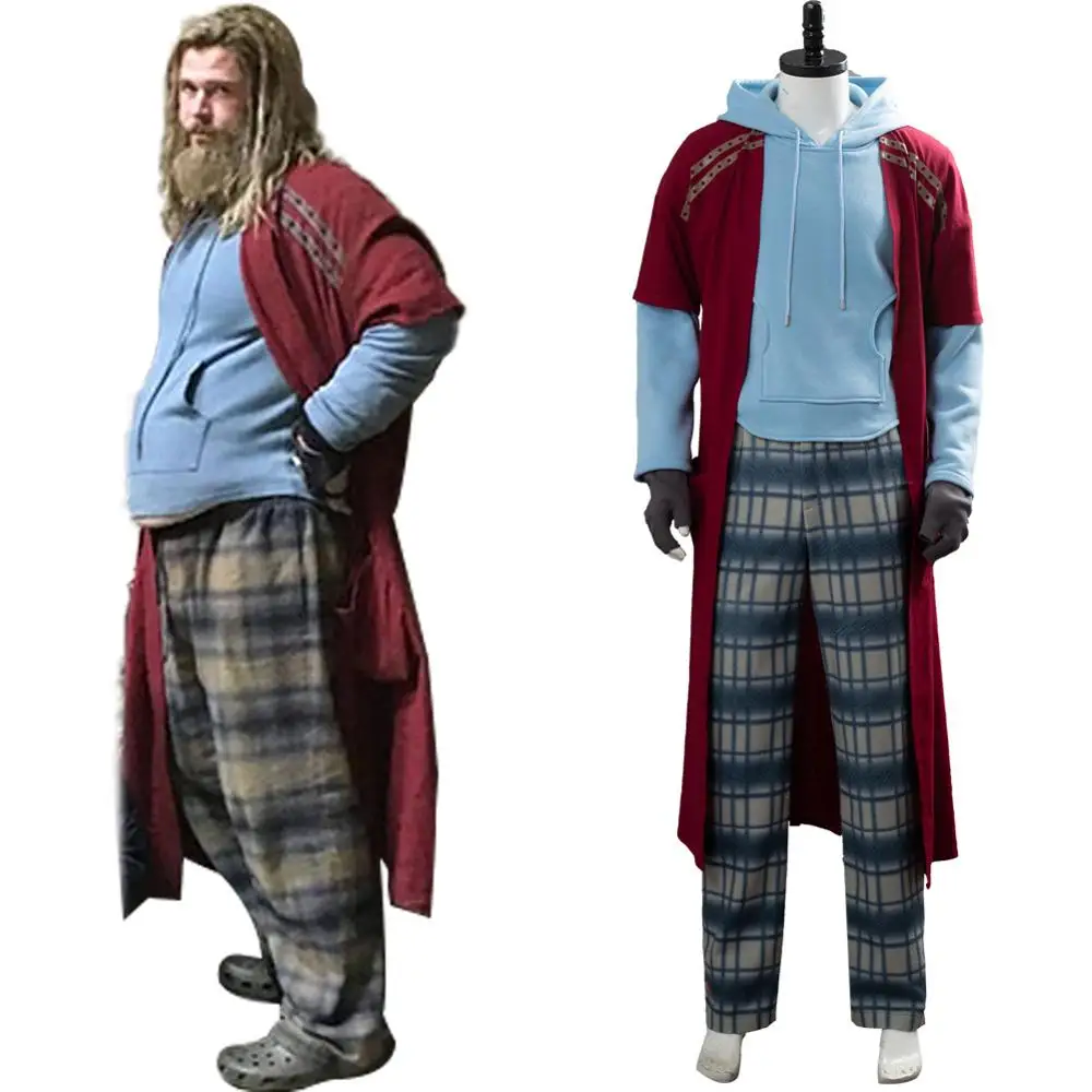 

Avengers 4 Endgame Thor Cosplay Costume Pajama Outfit Adult Men Male Halloween Carnival Costume