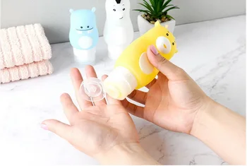 

DHL 100pcs Multi-purpose Outdoor travel portable squeeze bottle cartoon animal model bottle Silicone cartoon little empty bottle