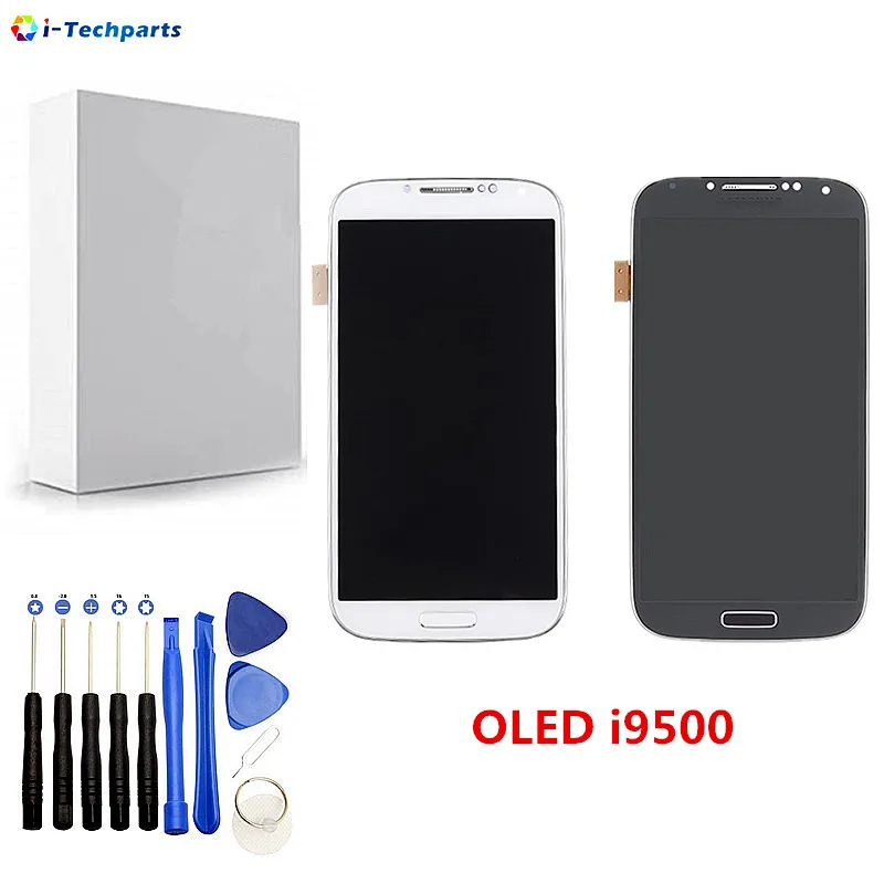 

Oled Display For Samsung S4 IV LCD Display and Touch Screen Digitizer Assembly with Frame and Button Flex i9500,Blue White