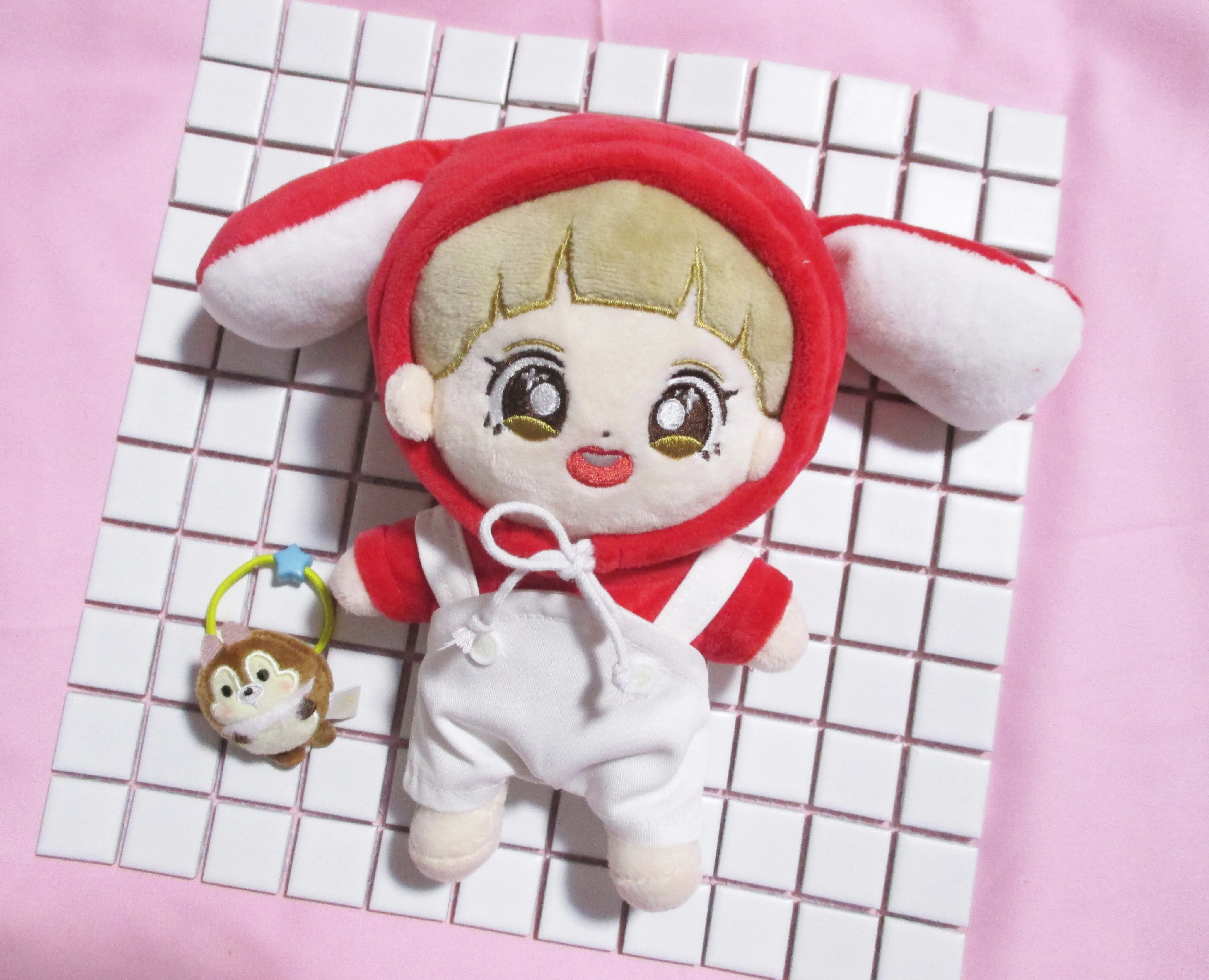 [MYKPOP]EXO / BIGBANG BUNNY HOODED Shirt& Romper Sets for Doll of 20cm CHANYEOL BAEKHYUN SUHO KPOP Fans Collection SA18092605 - Цвет: 02