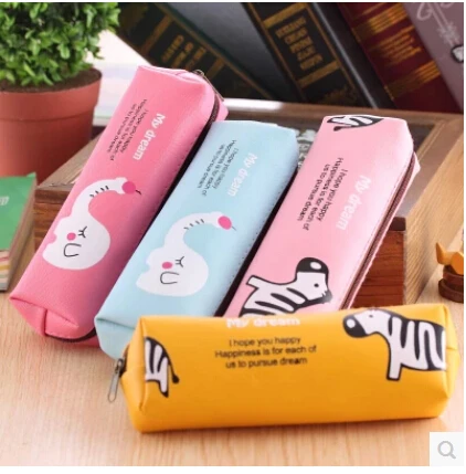 Hot Seal Korea Creative Pencil Cases PU Lovely Cartton print High capacity Pen Bags For Student Free Shipping | Канцтовары для