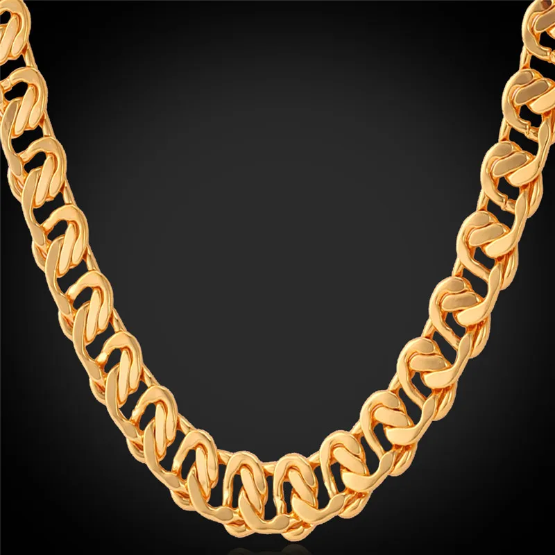 Collare Curb Link Chain Gold/Rose Gold/Silver Color Necklace Men