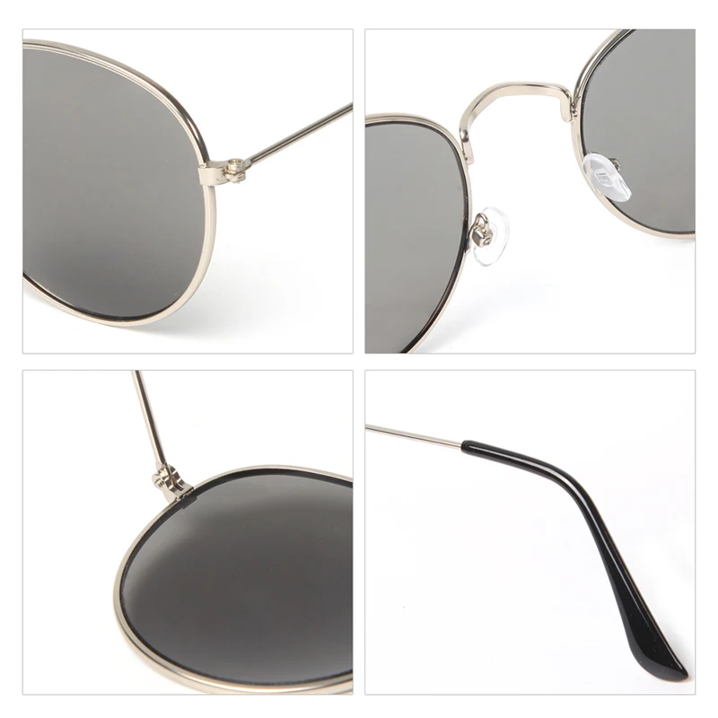 ANTEOJOS Retro Circle Sunglasses Men Women Fashion Vintage UV400 Round Gray Lens Silver Metal Sunglasses Oculos Sol Feminino