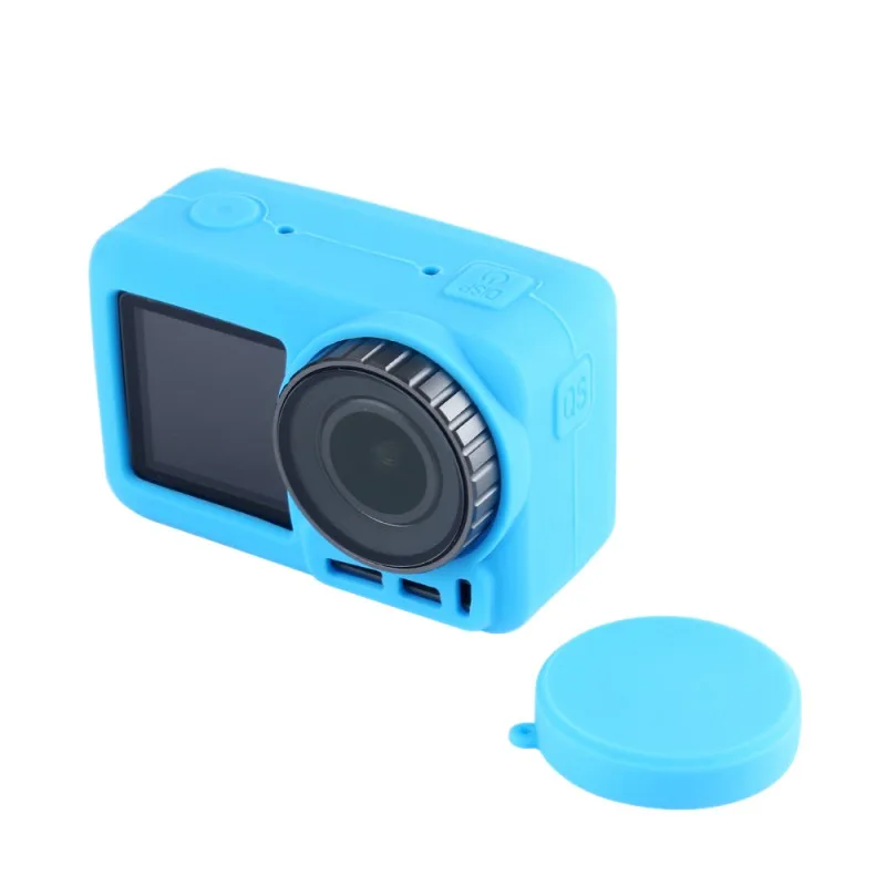 Спортивная камера силиконовый чехол Защитный чехол для объектива ремень ремешок для DJI OSMO ACTION - Цвет: Синий