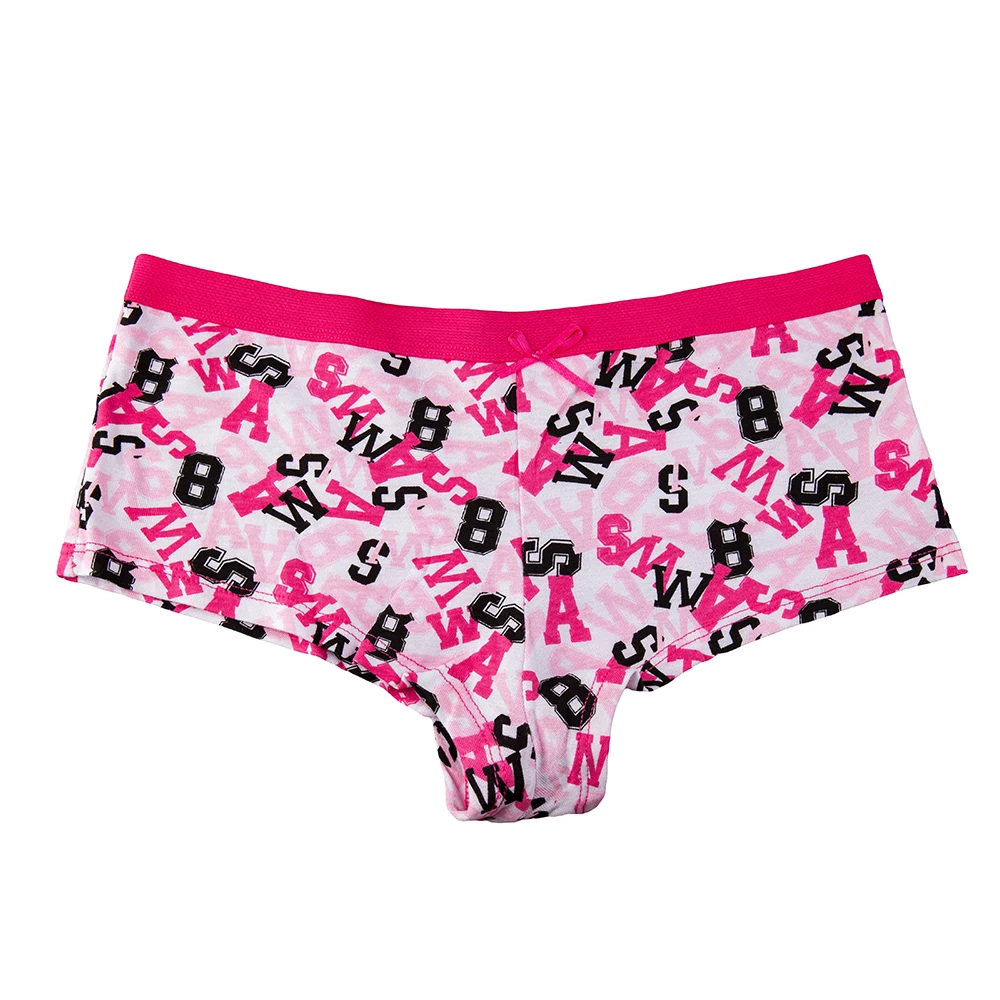FUNCILAC боксер для Для женщин хлопковые трусы сексуальные Boyshort Письмо печати
