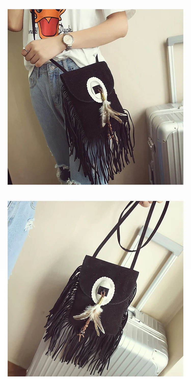 Female Small suede Bag Brown Beaded Feathers Hippie American Indian Tribal Bohemian Boho Chic Ibiza Style Pouch Bag (27)