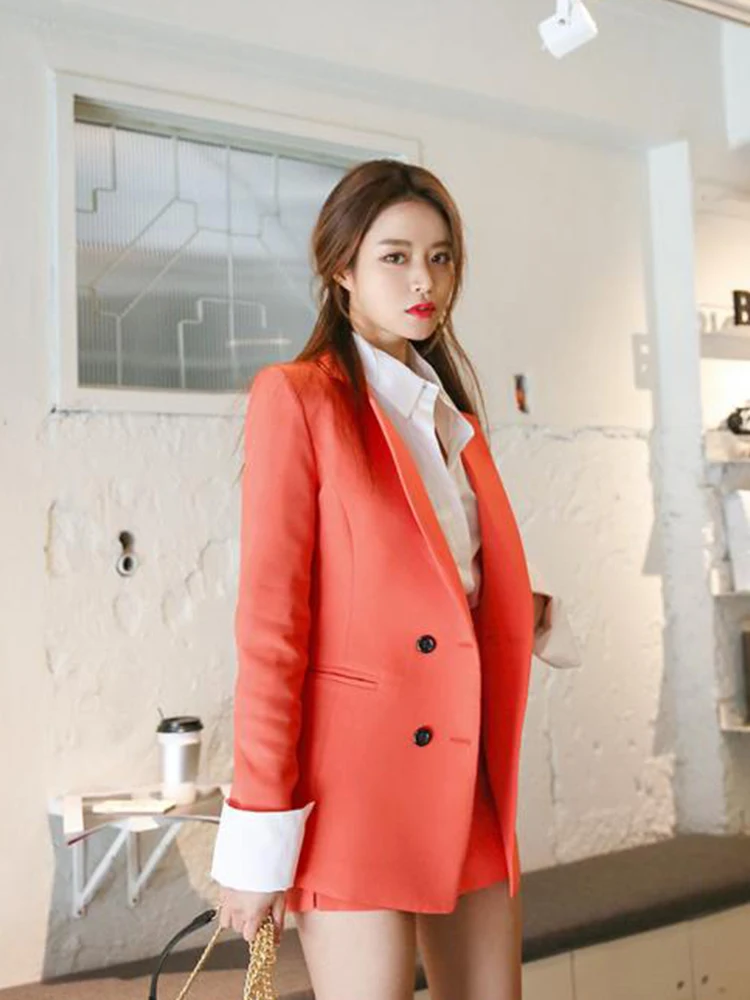 High Quality Small Suit Female Hipster Spring and Summer New OL Casual Fashion Waist Shorts Pants Two-piece | Женская одежда