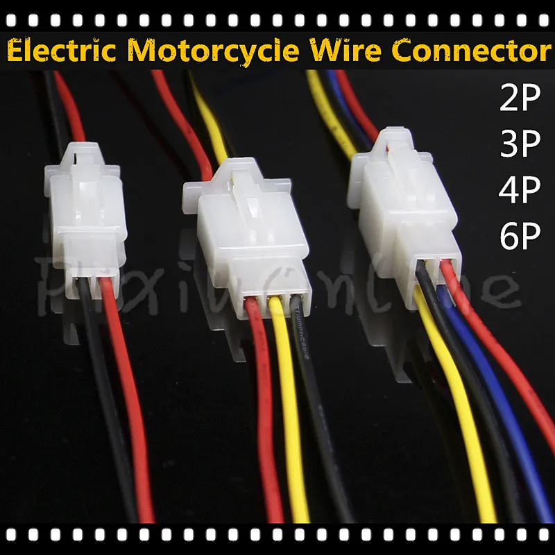 

2PCS ST104 2.8MM Electric Motorcycle Wire Connector 2/3/4/6P Male Female Butted Line 18AWG 30CM Free Shipping