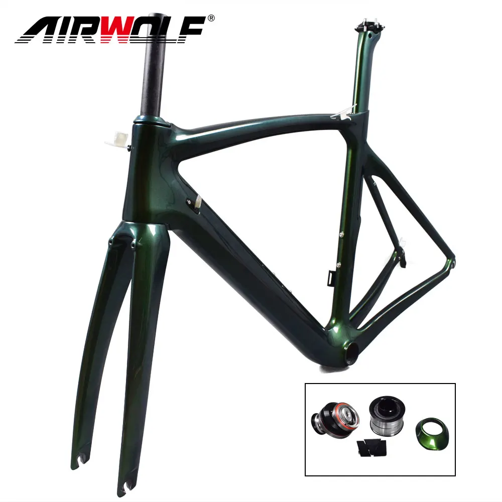 Cheap 2018 carbon bike chameleon frame matte or glossy finish carbon road frame BB386 carbon frame road airwolf Chinese carbon frames 1