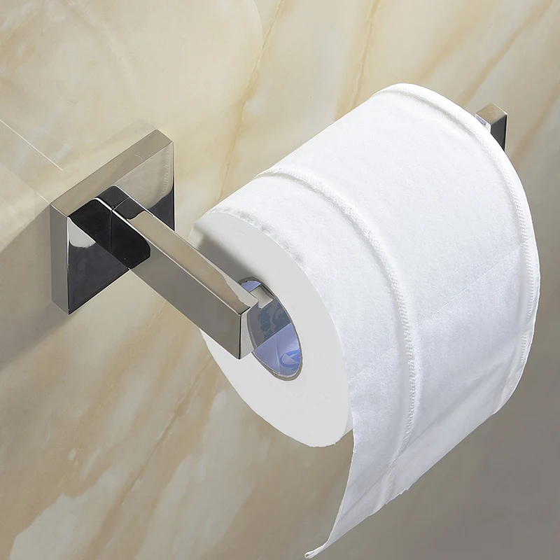 

Modern SUS304 Stainless Steel Toilet Paper Holder without Cover Polish Roll Holder Tissue Box Bathroom Hardware Sets AU79