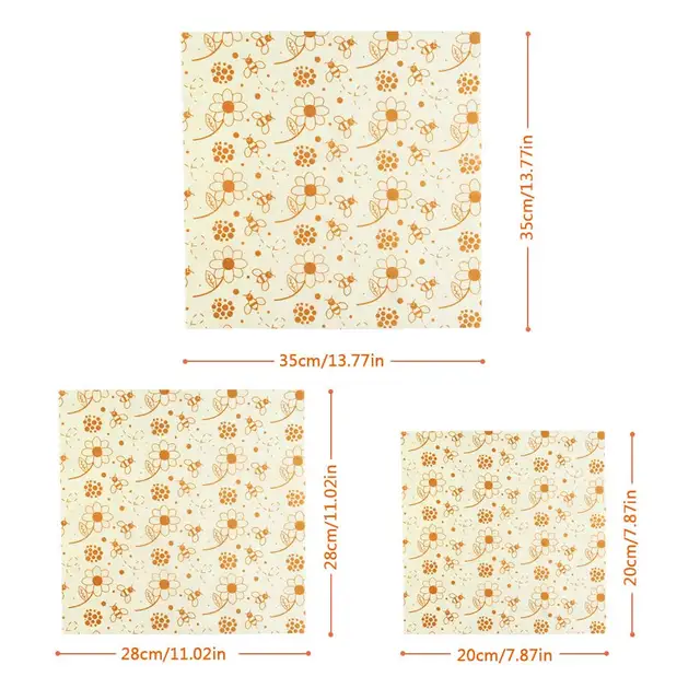 3pcs Beeswax Wrap Cloth + 3Pcs Degradable Organic Cotton Mesh Storage Bag Eco Friendly Reusable Food Fresh Keeping Sets 2