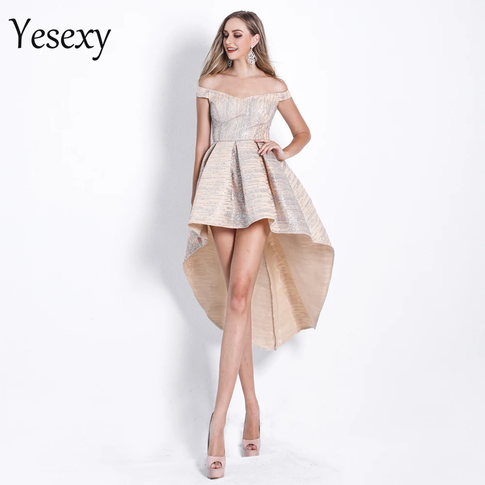 Женское вечернее платье макси Yesexy элегантное блестящее с одним вырезом без