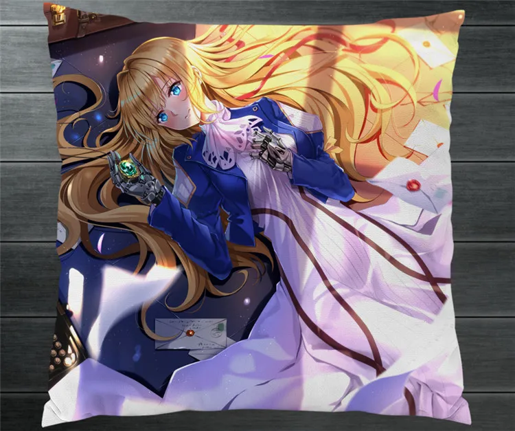 Аниме фиолетовый Evergarden две стороны 40x40 см Наволочки Подушка Чехол для подушки