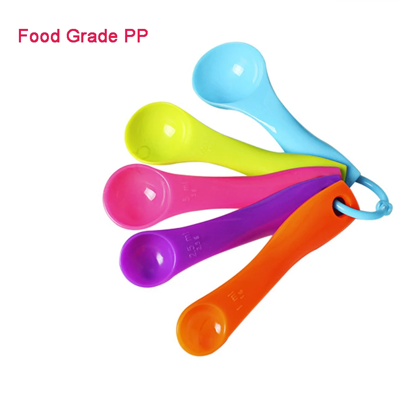 

5pcs PP Plastic Measuring Spoon Set Candy Color Digital Spoon Organizer Kitchen Measure Cup Baking Utensil Set Kitchen Gadget 25