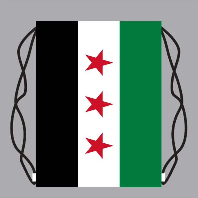 

Drawstring Backpack Bag with Syria Flag Small Backpack Printing Customized Logo