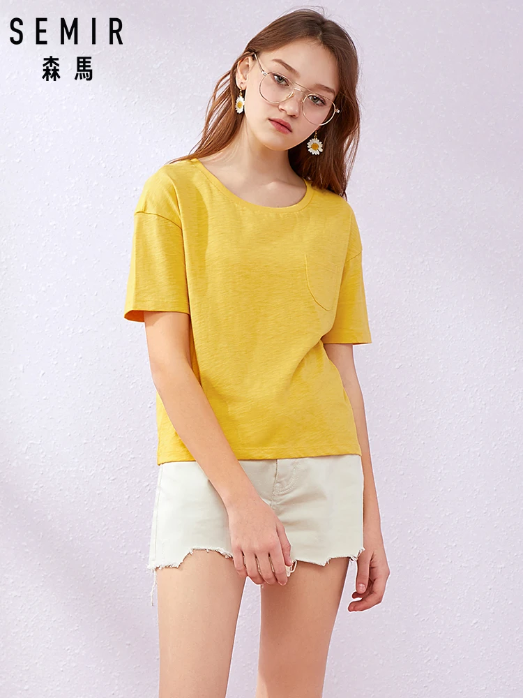 

SEMIR T shirt women t-shirt cotton top tee shirt drop shoulder tshirt women tops summer t-shirts camisetas mujer verano