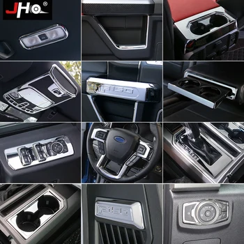 

JHO ABS Chrome Steering Wheel Inner Door Handle Cover Trim For Ford F150 Raptor 2015-2020 2018 2019 2016 2017 Car Accessories