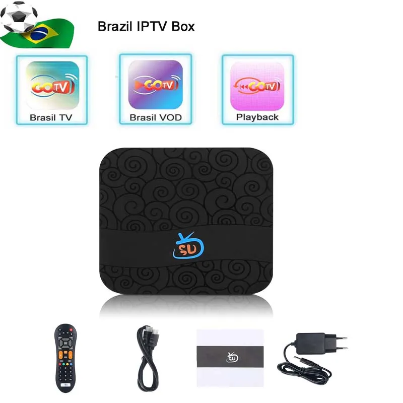 Android TV Box GOTV с 2-летняя iptv brasil 20000+ iptv(live и vod и воспроизведения) приемное устройство azamerica