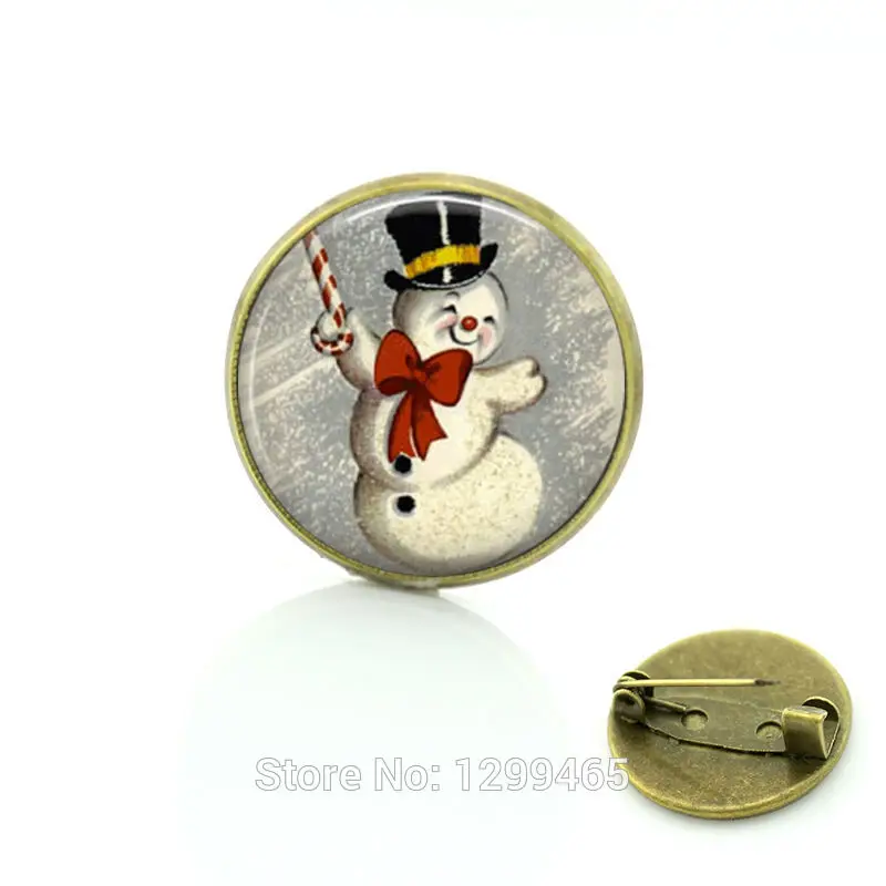 

Christmas gift for men and women snowman pins jewelry New Year Vintage Handmade mandala flower Dress Accessories brooches C261