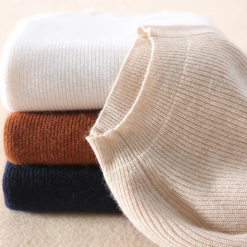 LHZSYY Autumn Winter New high collar Cashmere Sweater Fashion solid color tight Wool knit pullover short Sweater soft Warm Shirt