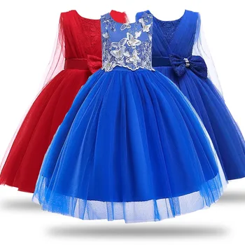 

Flower Girl Princess Party Dresses With Diamond and Bow Children Kids Prom Gown Formal Dress Clothing Elegant Princess Vestidos