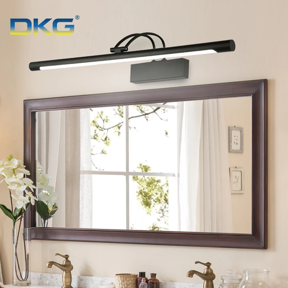 Cena Nowoczesne oświetlenie lustra led kinkiet łazienkowy 8W 12W czarna srebrna muszelka 220V 110V naścienna Vanity Llight łazienka wodoodporna