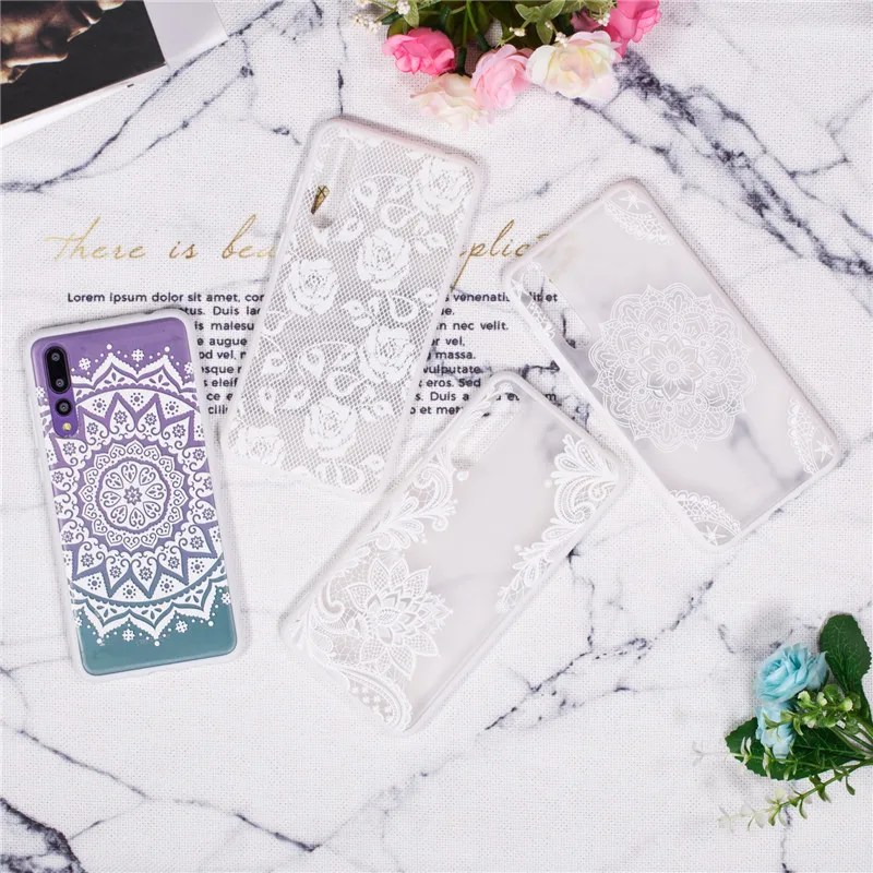 Case For Huawei P20Lite Cases Luxury 3D Relief Lace Flower TPU + PC Silicone Case For Huawei P8 P9 P10 P20PRO Mate10 Case Coque (6)