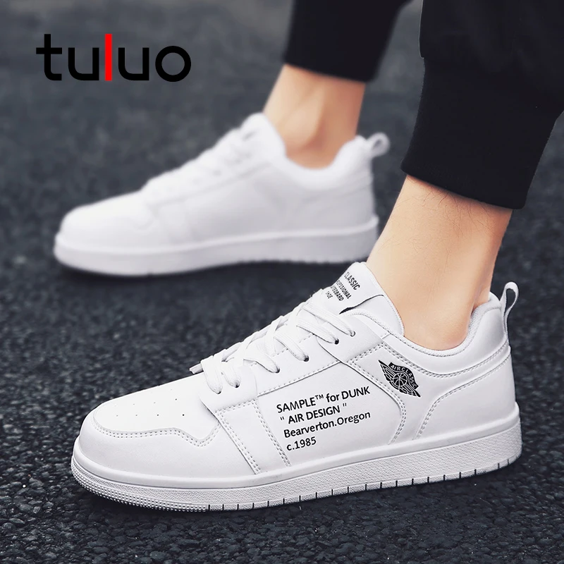 TULUO/Лидер продаж; Мужская обувь для скейтбординга; легкая дышащая удобная обувь на шнуровке; нескользящие мужские кроссовки из мягкой кожи на плоской подошве
