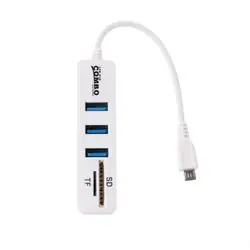 Высокое качество 3 Порты и разъёмы USB 2,0 концентратор Combo Micro соединительный кабель USB с поддержкой OTG SD/устройство для считывания с tf-карт