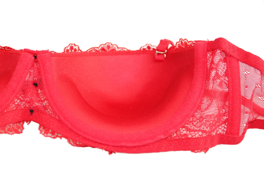 Женский сексуальный комплект с бюстгальтером, белый/красный/фиолетовый цвет, чашка 1/2, сексуальное нижнее белье с красивым бантом#262
