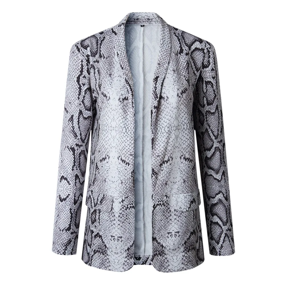 ZOGAA Fashion Print Leopard Thin Jacket Sexy Snake Print Long Sleeve Coat Elegant Women Open Stitch Outerwear Clothes Streetwear