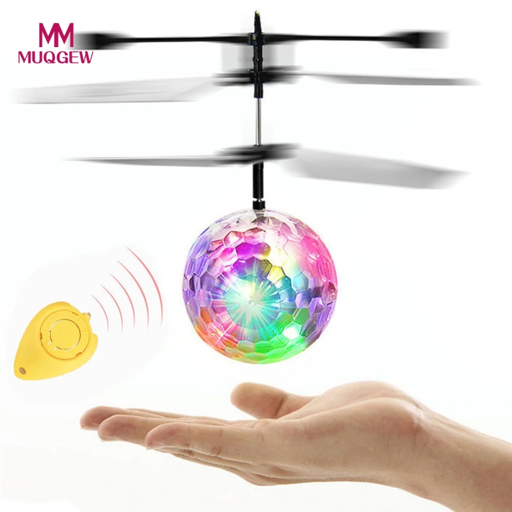 

Induction Flying RC Electric Ball LED Flashing Light Toys Remote Control Aircraft RC Helicopter Flying Quadcopter Drone Kids Toy
